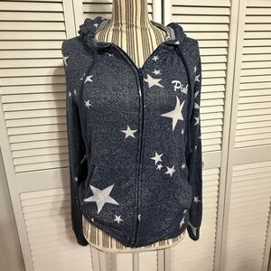 Pink Victorias Secret STAR Light Weight Zip-Up Hoodie